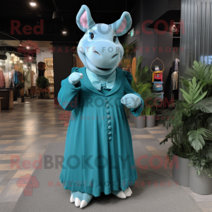 Teal Rhinoceros mascotte...