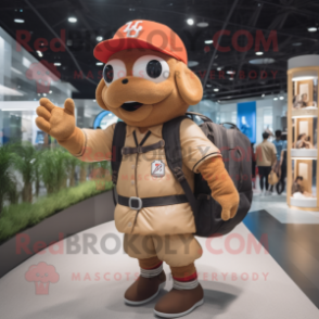 nan Baseball Glove mascot costume character dressed with a Bodysuit and Backpacks