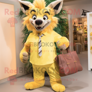 Gul hyæne maskot kostume...