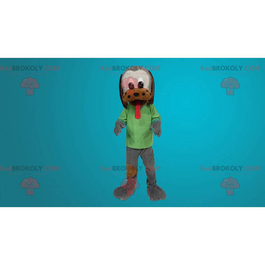 Trikolorní psí maskot s velkým jazykem - Redbrokoly.com Trikolorní psí maskot s velkým jazykem - Redbrokoly.com