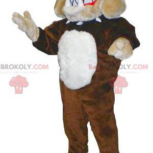 Mascotte de bulldog marron beige et blanc