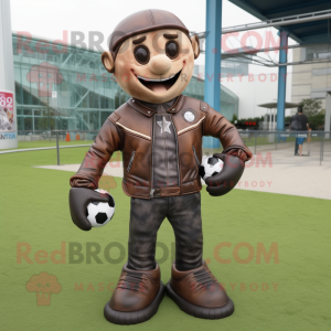 Bruin voetbalgoal mascotte...