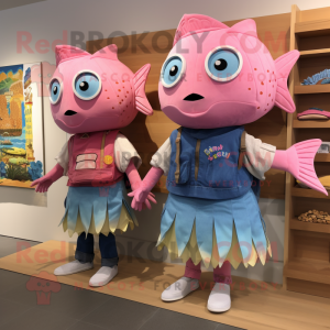 Pink Fish Tacos Maskottchen...