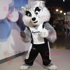 Silver Skunk maskot kostym...