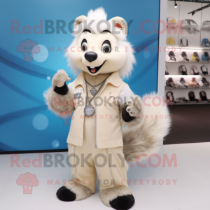 Beige Skunk maskot kostume...