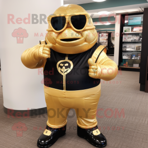 Gold Strongman maskot drakt...