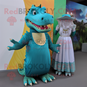 Teal Crocodile mascotte...