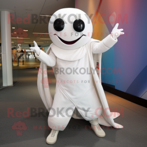 White Ray mascot costume character dressed with a Jeggings and Wraps