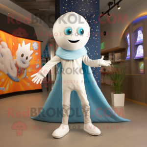 White Ray mascot costume character dressed with a Jeggings and Wraps