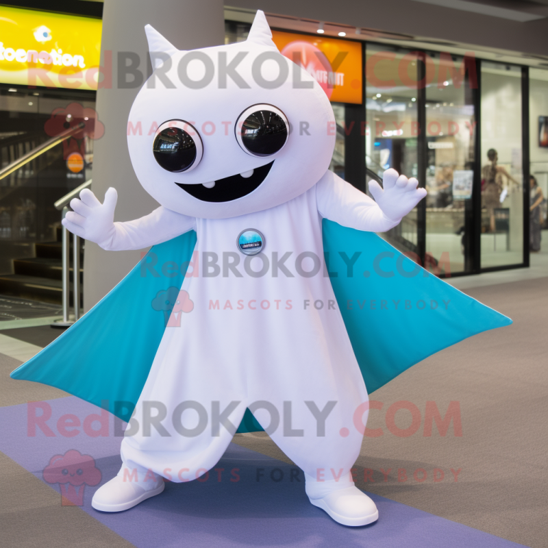 White Ray mascot costume character dressed with a Jeggings and Wraps