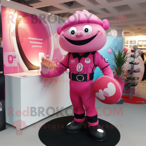 Pink Rugby Ball maskot...