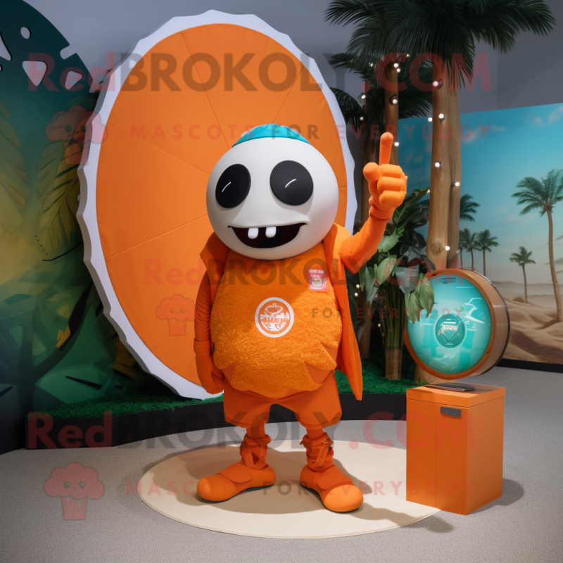 Orange Pendant mascot costume character dressed with a Board Shorts and Keychains Orange Pendant mascot costume character dressed with a Board Shorts and Keychains