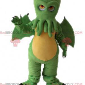 Mascotte del drago verde con una testa di polpo - Redbrokoly.com