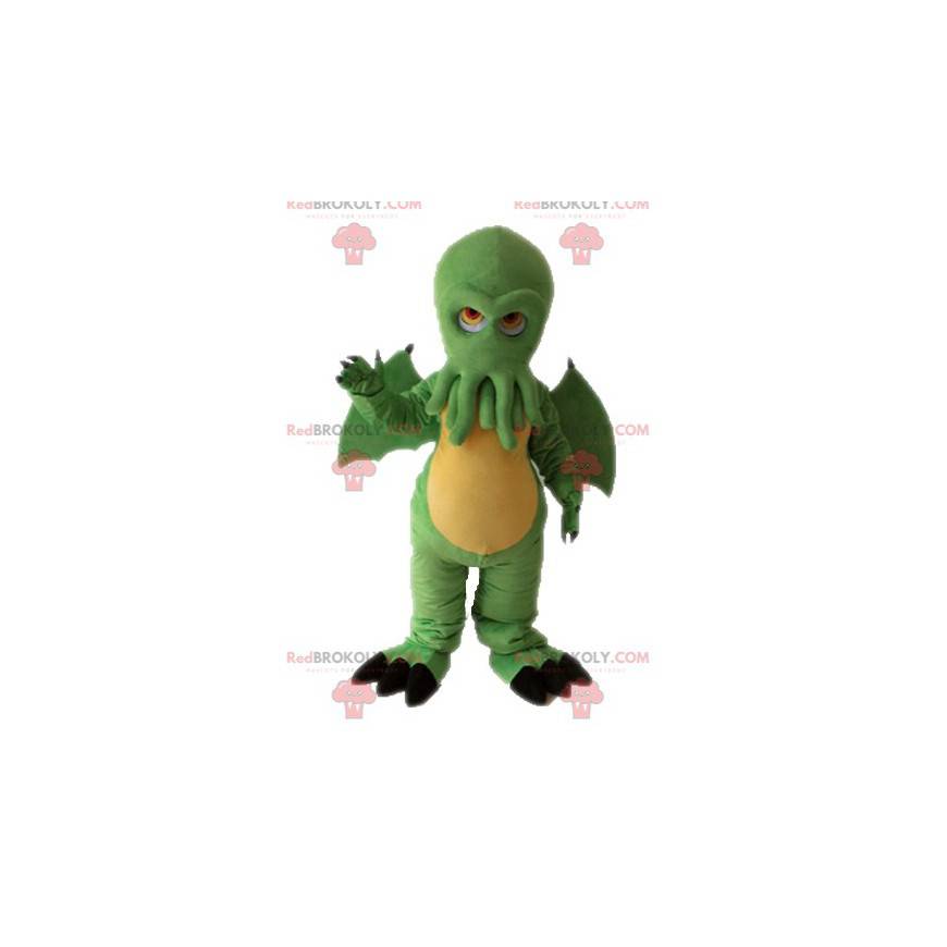 Mascote dragão verde com cabeça de polvo - Redbrokoly.com