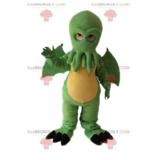 Mascotte de dragon vert avec une tête de poulpe - Redbrokoly.com