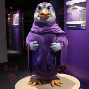 Purple Quail maskot kostym...