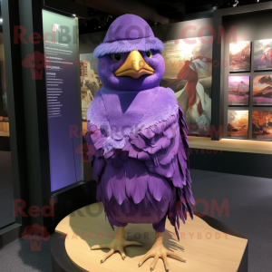 Purple Quail maskot kostym...