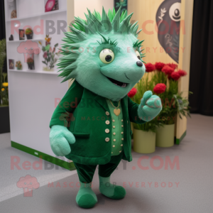 Green Hedgehog mascotte...