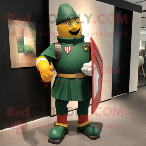 Grønn Swiss Guard maskot...