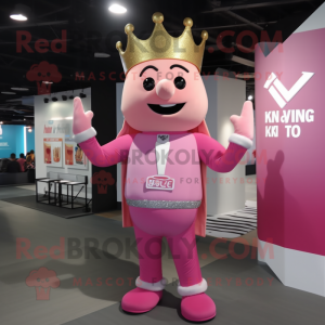 Pink King mascotte kostuum...