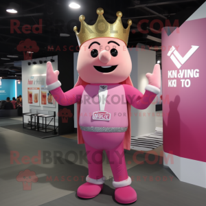 Pink King maskot kostume...