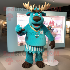 Turquoise Moose mascotte...