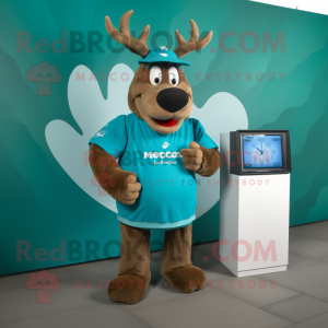 Turquoise Moose mascotte...