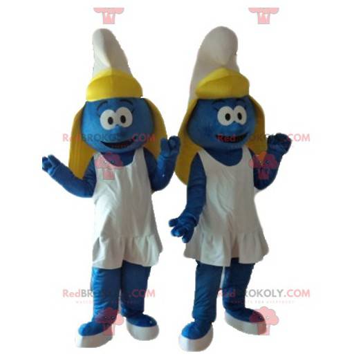 2 mascots of the Smurfette cartoon character - Redbrokoly.com