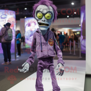 Lila Zombie maskot kostym...