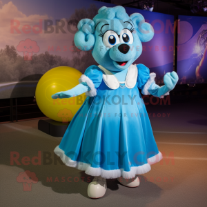 Sky Blue Ram maskot kostume...