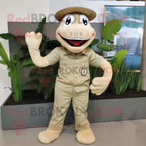 Beige Snake maskot kostume...