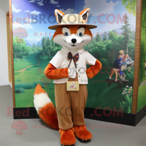 nan Fox mascot costume character dressed with a Dress Shirt and Hats