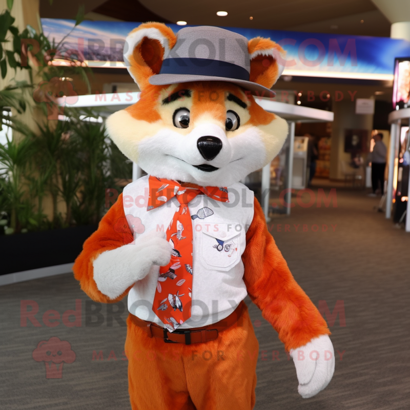 nan Fox mascot costume character dressed with a Dress Shirt and Hats nan Fox mascot costume character dressed with a Dress Shirt and Hats