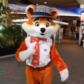 nan Fox mascot costume character dressed with a Dress Shirt and Hats