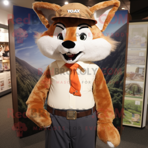 nan Fox mascot costume character dressed with a Dress Shirt and Hats