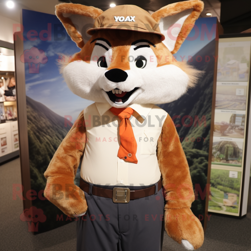 nan Fox mascot costume character dressed with a Dress Shirt and Hats nan Fox mascot costume character dressed with a Dress Shirt and Hats