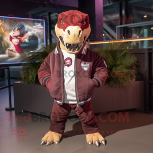 Maroon Tyrannosaurus maskot...