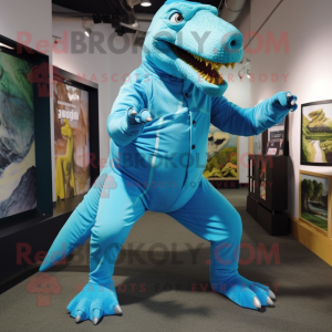 Cyan Iguanodon mascotte...