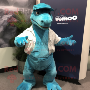 Cyan Iguanodon mascotte...