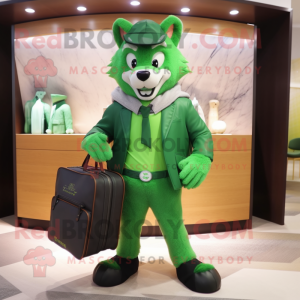Green Wolf maskot kostym...