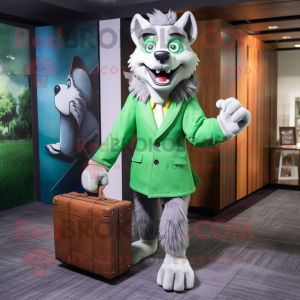 Green Wolf maskot kostyme...