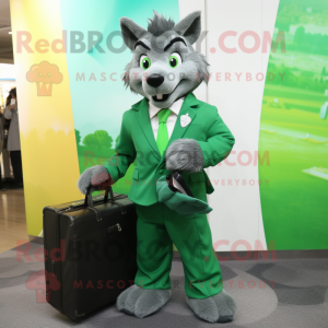 Green Wolf mascotte kostuum...