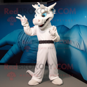 White Dragon maskot kostume...