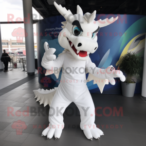 White Dragon maskot kostume...