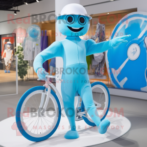 Himmelblå Unicyclist maskot...