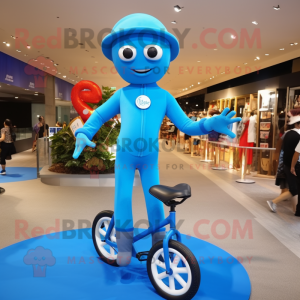 Sky Blue Unicyclist maskot...