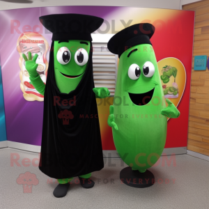 Olive Fajitas mascot costume character dressed with a Evening Gown and Beanies