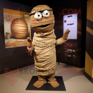 Brun Mummy maskot kostym...