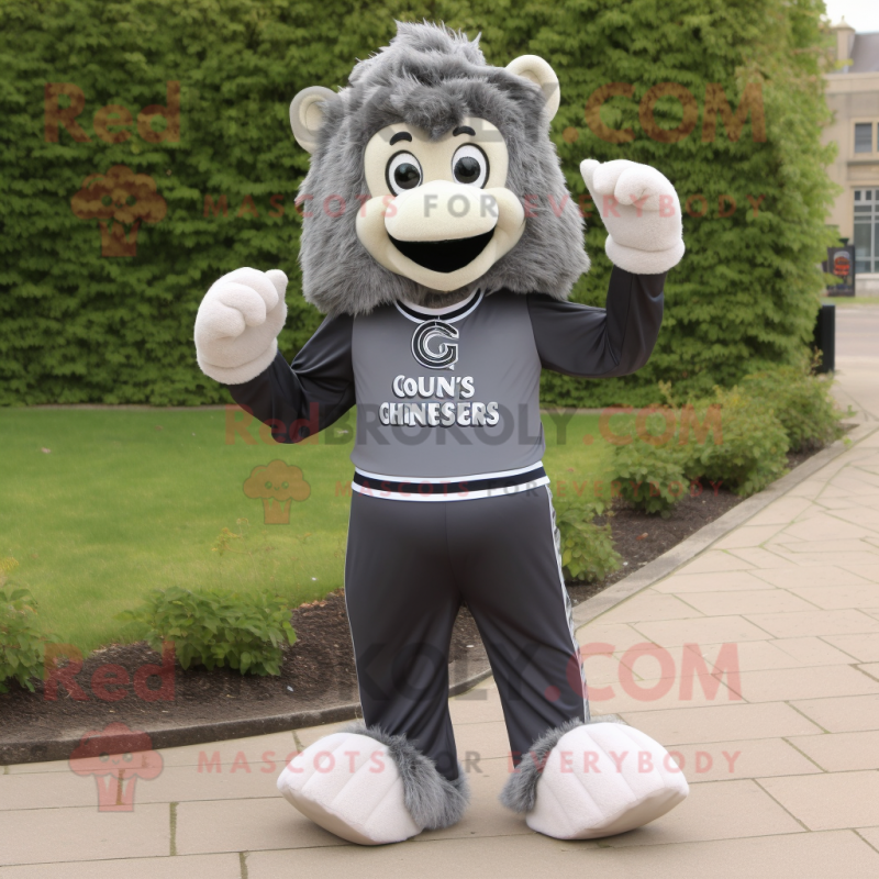 Gray Guinness mascot costume character dressed with a Joggers and Cummerbunds Gray Guinness mascot costume character dressed with a Joggers and Cummerbunds