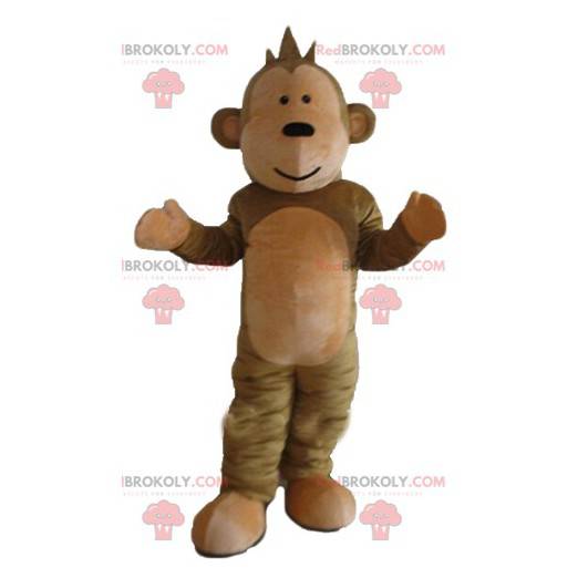 Cute and sweet brown monkey mascot - Redbrokoly.com
